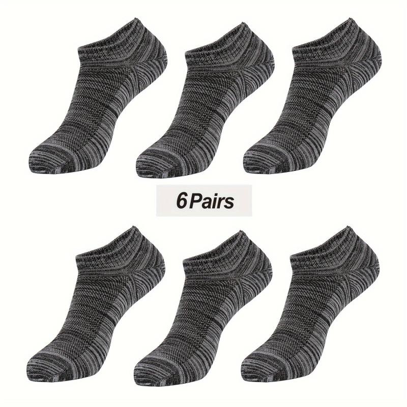 6Pairs Bamboo Flat Knit Ankle Low Cut Socks Men's Soft Moisture Wicking Socks