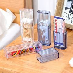 Travel Portable Transparent Object Storage Box Cotton Swab Case Toothpick Box