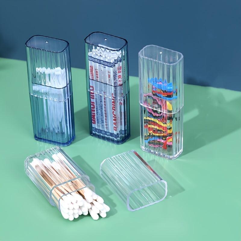 Travel Portable Transparent Object Storage Box Cotton Swab Case Toothpick Box