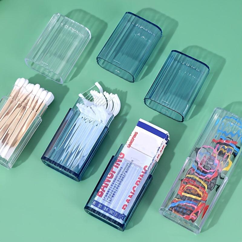 Travel Portable Transparent Object Storage Box Cotton Swab Case Toothpick Box