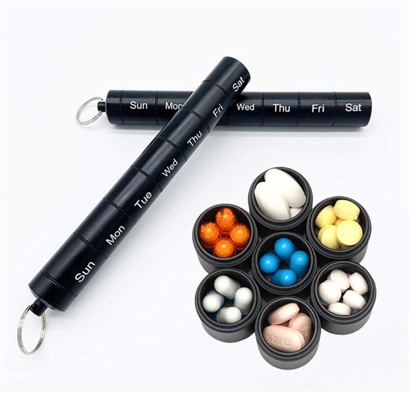 7 Grids Weekly Metal Pill Case Organizer