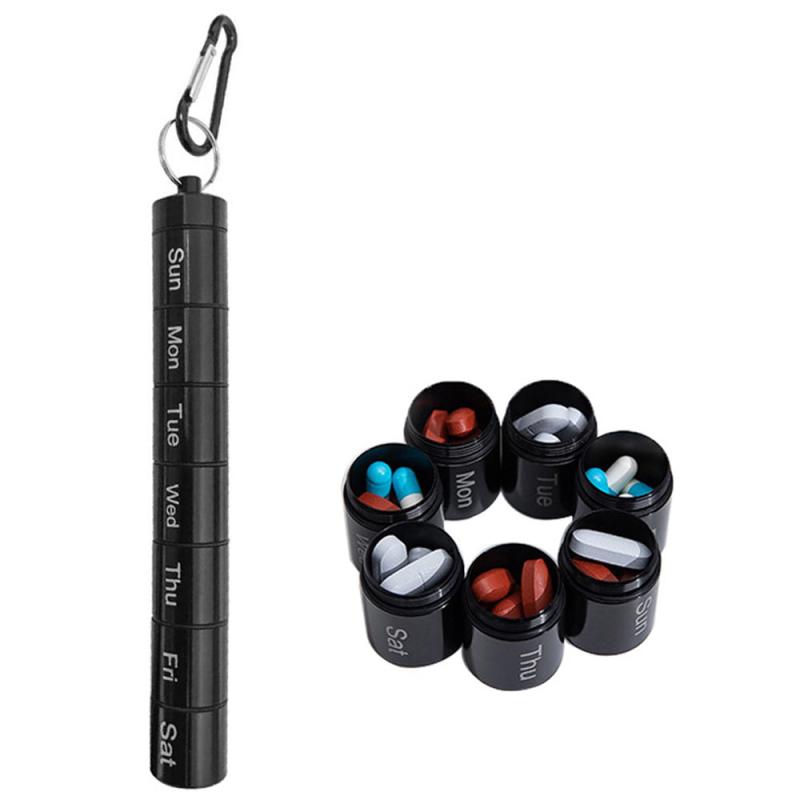 7 Grids Weekly Metal Pill Case Organizer