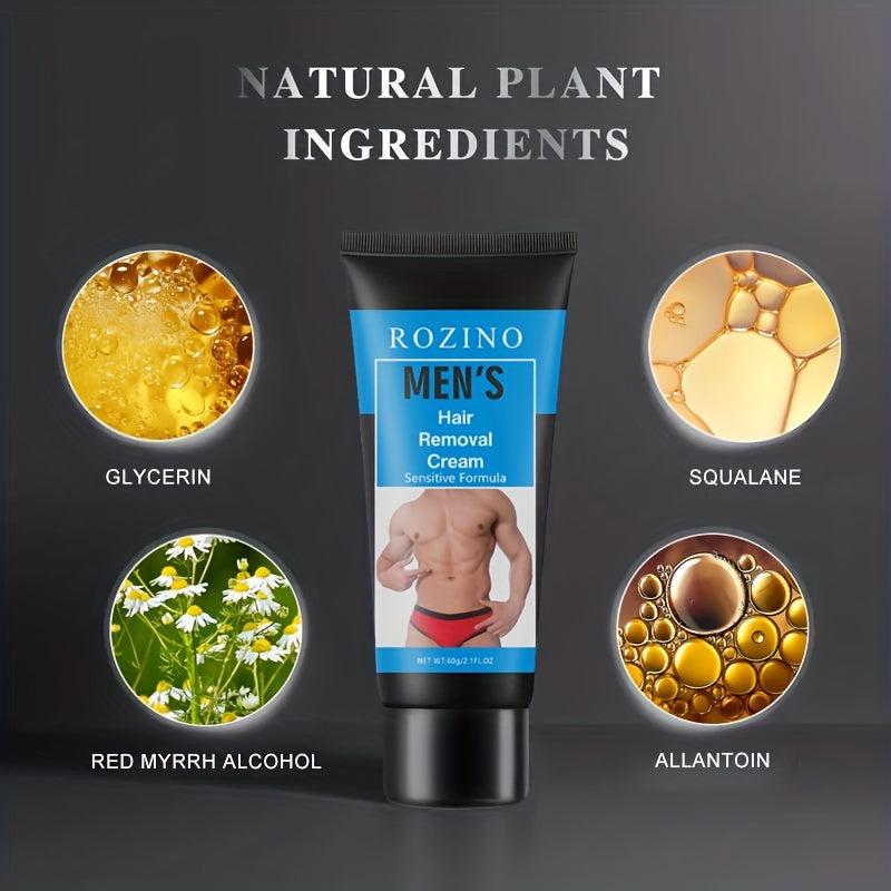 Men's Hair Removal Cream for Facial Leg Armpit Hair Painless Long lasting