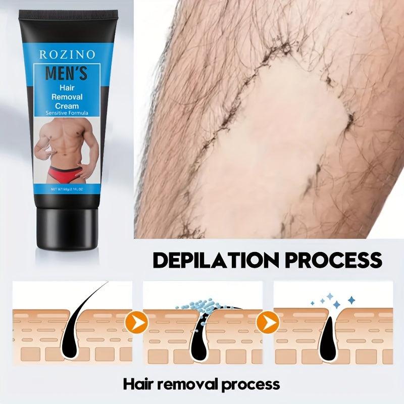 Men's Hair Removal Cream for Facial Leg Armpit Hair Painless Long lasting