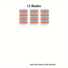 5-Layer Orange Shaving Razor Set with Reusable Blades