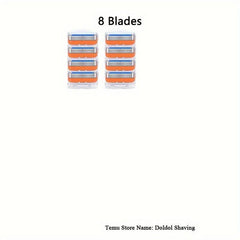 5-Layer Orange Shaving Razor Set with Reusable Blades