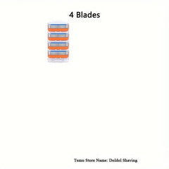 5-Layer Orange Shaving Razor Set with Reusable Blades