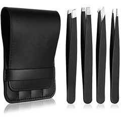 Professional Tweezers Set for Eyebrows Precision Hair Removal with Storage Bag