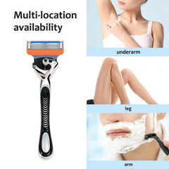 5 Layers Reusable Safety Razor Classic Shaving Stainless Steel Blades Set