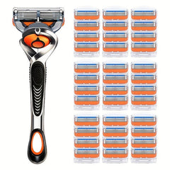 5 Layers Reusable Safety Razor Classic Shaving Stainless Steel Blades Set