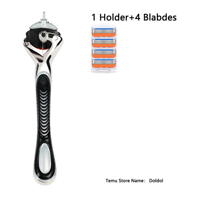 5 Layers Reusable Safety Razor Classic Shaving Stainless Steel Blades Set