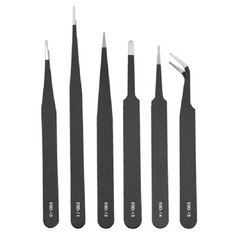 10pcs Precision Tweezers Set Anti Static Stainless Steel Eyebrow Tweezers