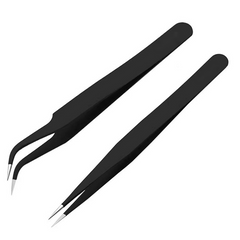 10pcs Precision Tweezers Set Anti Static Stainless Steel Eyebrow Tweezers