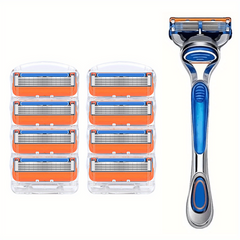 Classic Safety Razor Set with 8 Replacement Blades