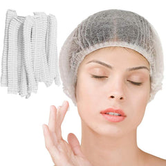 100pcs Disposable Caps 21 inch Hairnet Elastic Dust Cap Kitchen Head Cover