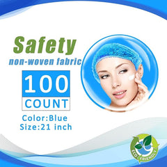 100pcs Disposable Caps 21 inch Hairnet Elastic Dust Cap Kitchen Head Cover