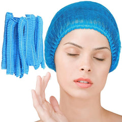 100pcs Disposable Caps 21 inch Hairnet Elastic Dust Cap Kitchen Head Cover