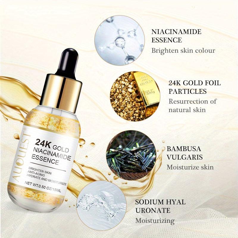 24K Golden Niacinamide Essence Facial Serum - Anti-Aging Solution