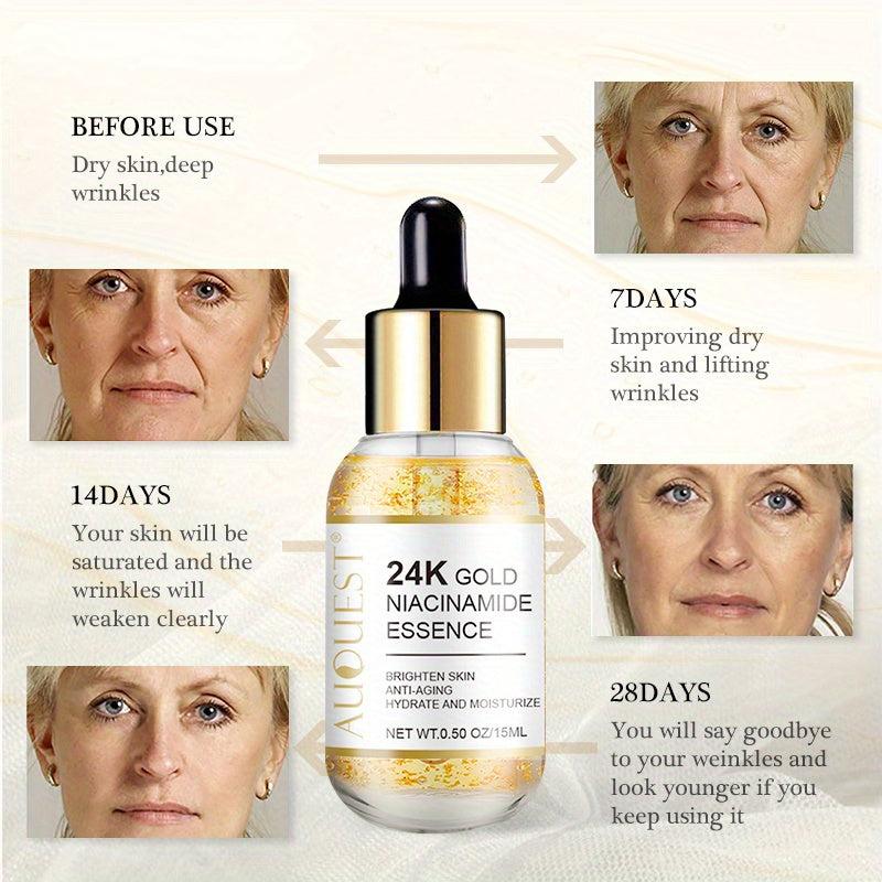 24K Golden Niacinamide Essence Facial Serum - Anti-Aging Solution