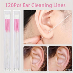 120pcs Earrings Hole Cleaner Disposable Ear Floss Ear Piercing Aftercare