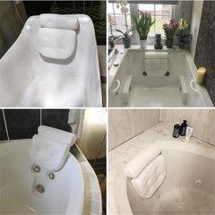 Non Slip Bath Pillow With Suction Cups Neck Back Support Headrest Pillow