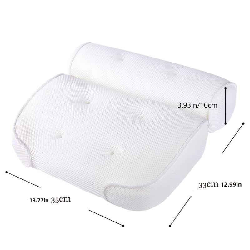 Non Slip Bath Pillow With Suction Cups Neck Back Support Headrest Pillow