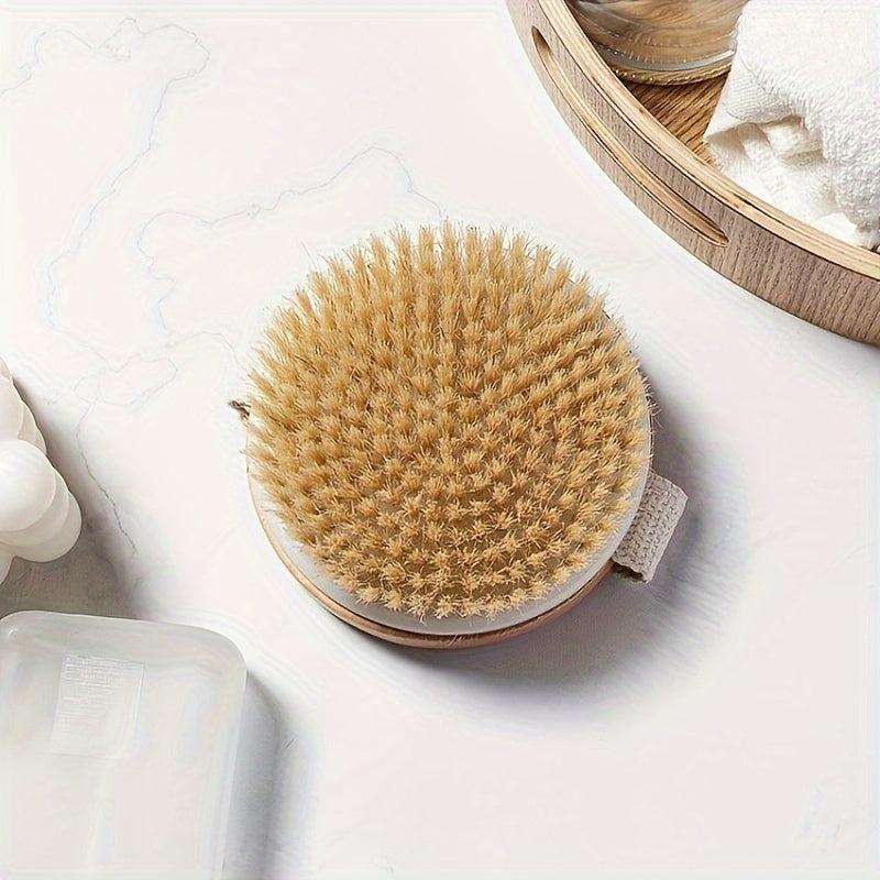 2pcs Boar Hair Bath Body Brush Natural Bristle Soft Scrubber