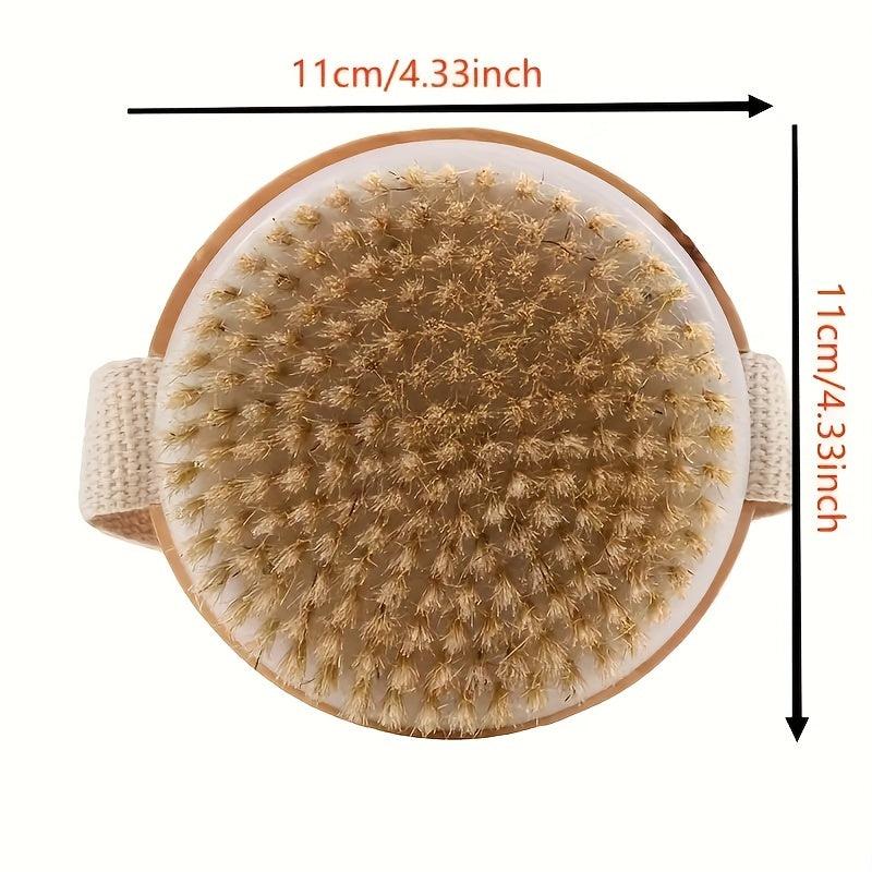 2pcs Boar Hair Bath Body Brush Natural Bristle Soft Scrubber