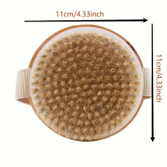 2pcs Boar Hair Bath Body Brush Natural Bristle Soft Scrubber