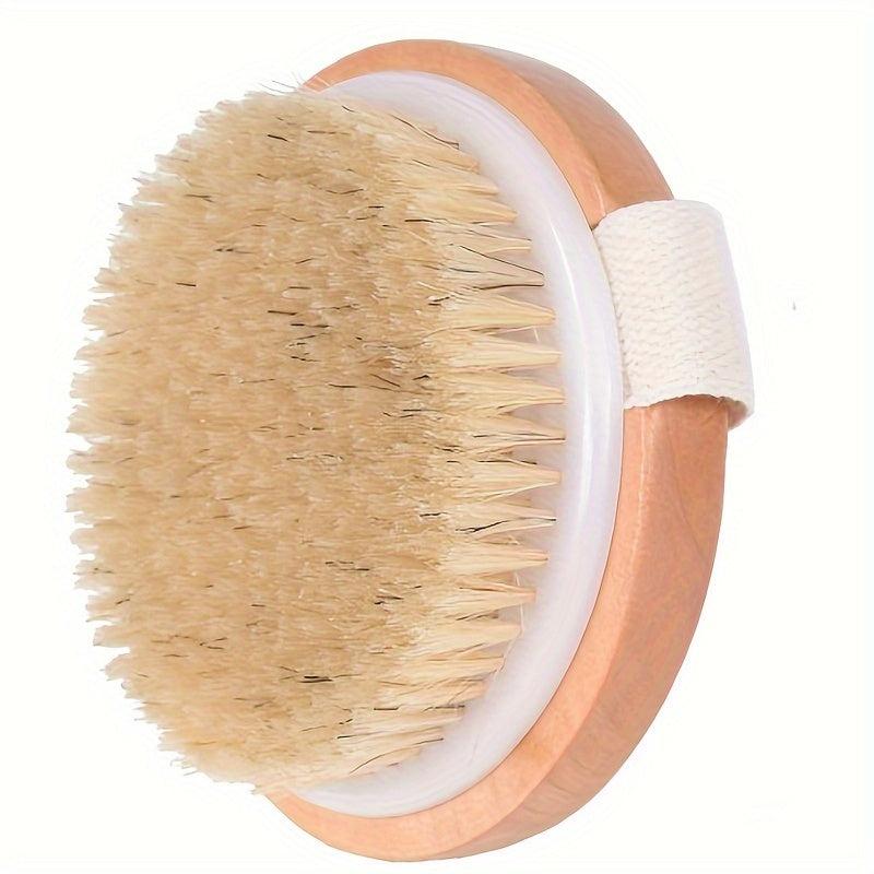 2pcs Boar Hair Bath Body Brush Natural Bristle Soft Scrubber