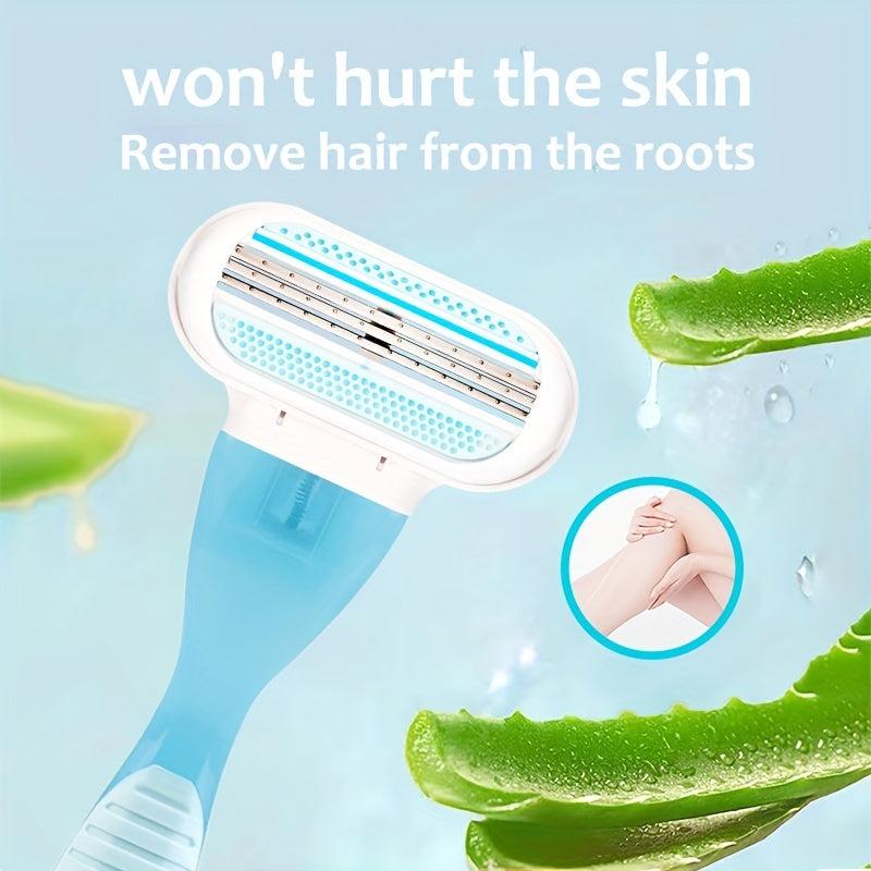 3-Layer Women's Shaving Set with Replaceable Blades & Lube Strip