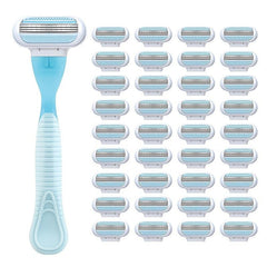 3-Layer Women's Shaving Set with Replaceable Blades & Lube Strip