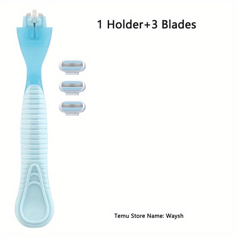 3-Layer Women's Shaving Set with Replaceable Blades & Lube Strip