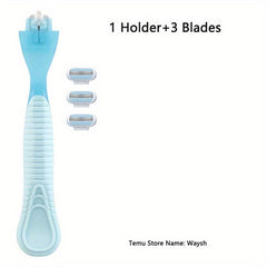 3-Layer Women's Shaving Set with Replaceable Blades & Lube Strip