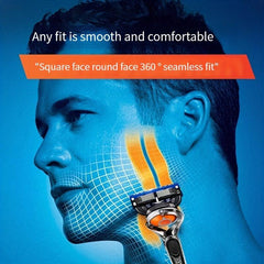 Classic 5-Layer Stainless Steel Manual Razor for Men