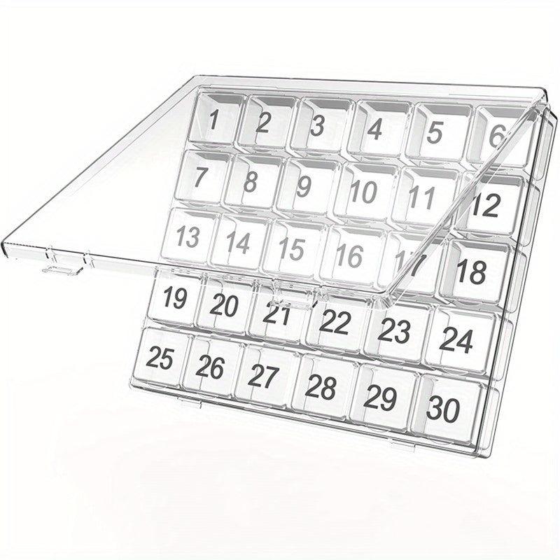 Monthly Pill Storage Box 30 Grid Travel Vitamin Fish Box G414