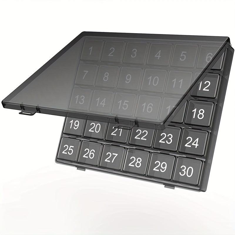 Monthly Pill Storage Box 30 Grid Travel Vitamin Fish Box G414