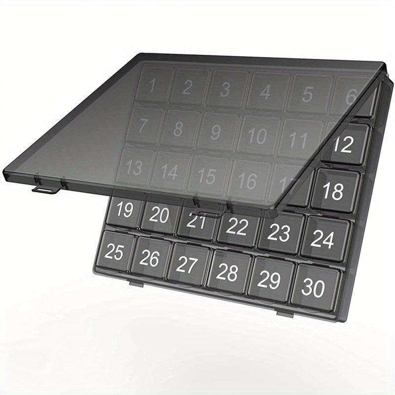 Monthly Pill Storage Box 30 Grid Travel Vitamin Fish Box G414