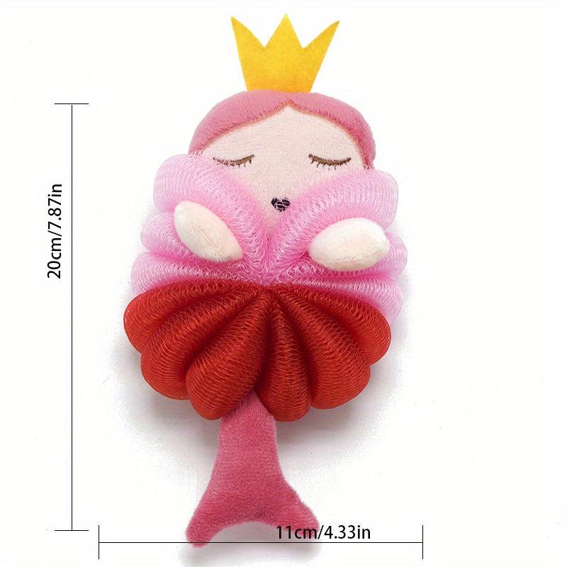 Cartoon Mermaid Bath Ball Exfoliating Home Spa Shower Loofah Puffs Sponge