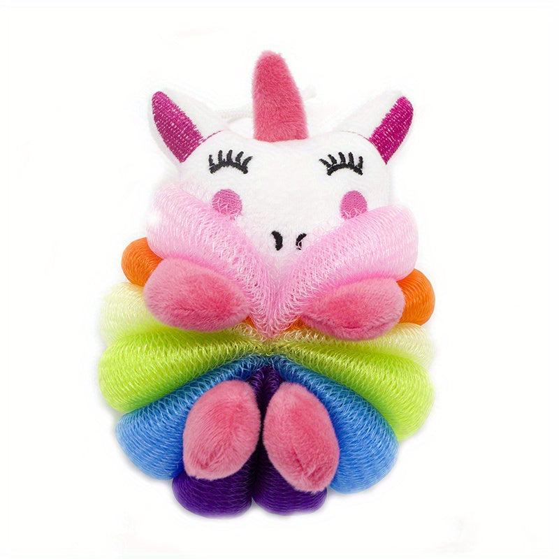 Cartoon Mermaid Bath Ball Exfoliating Home Spa Shower Loofah Puffs Sponge