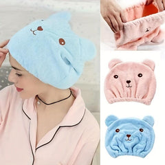 Cartoon Hair Towel Wrap For Women Microfiber Hair Turban Quick Drying