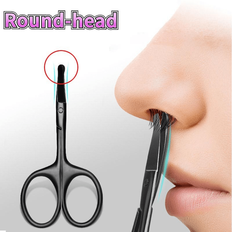 Unisex Stainless Steel Round Head Nose Hair Scissors