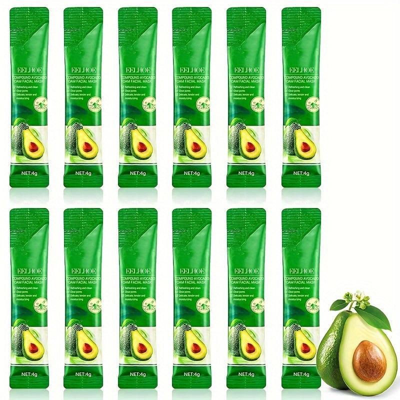 12pcs Avocado Facial Mask for Deep Cleansing Pores and Rejuvenation