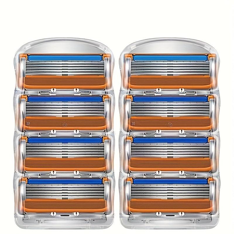 8 Pcs 5-layer Blade Manual Razor Shaving Razor Blade Refills