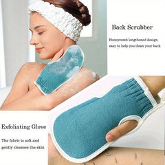 4pc Bath Exfoliating Set Loofah Sponge Bath Glove Towel Back Scrubber