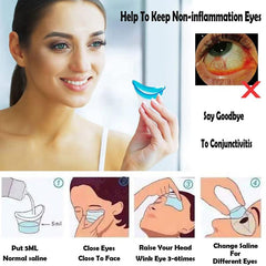 2 Pack Silicone Eye Wash Cups with Storage Container