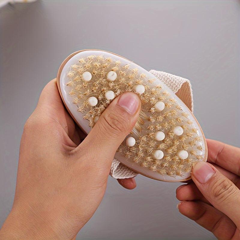 Wooden Handle Bath Shower Brush with Soft Natural Bristles