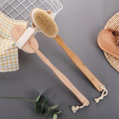 Wooden Handle Bath Shower Brush with Soft Natural Bristles
