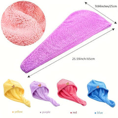 Microfiber Hair Towel Care Cap Fast Drying Hair Wraps