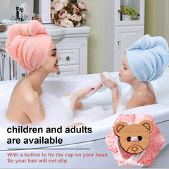 Microfiber Hair Towel Care Cap Fast Drying Hair Wraps